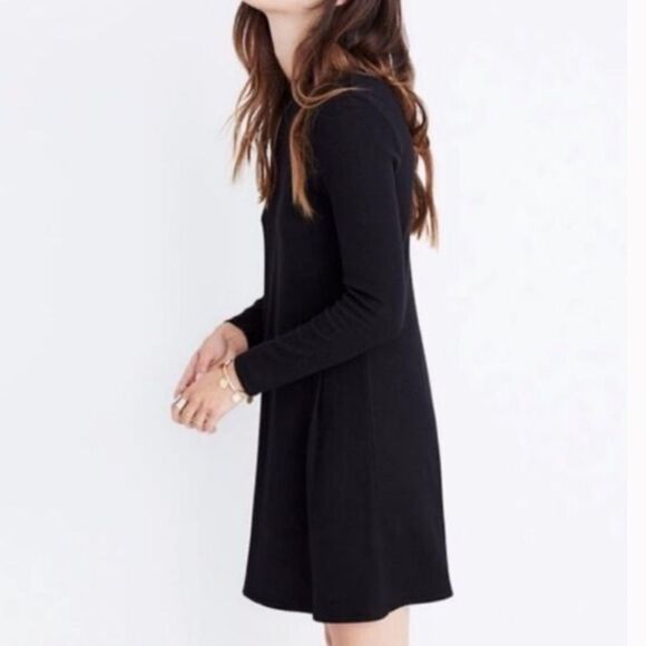MADEWELL City Block Ribbed Mock Neck Dress Womens Small A-Line Academia Preppy - Picture 13 of 16